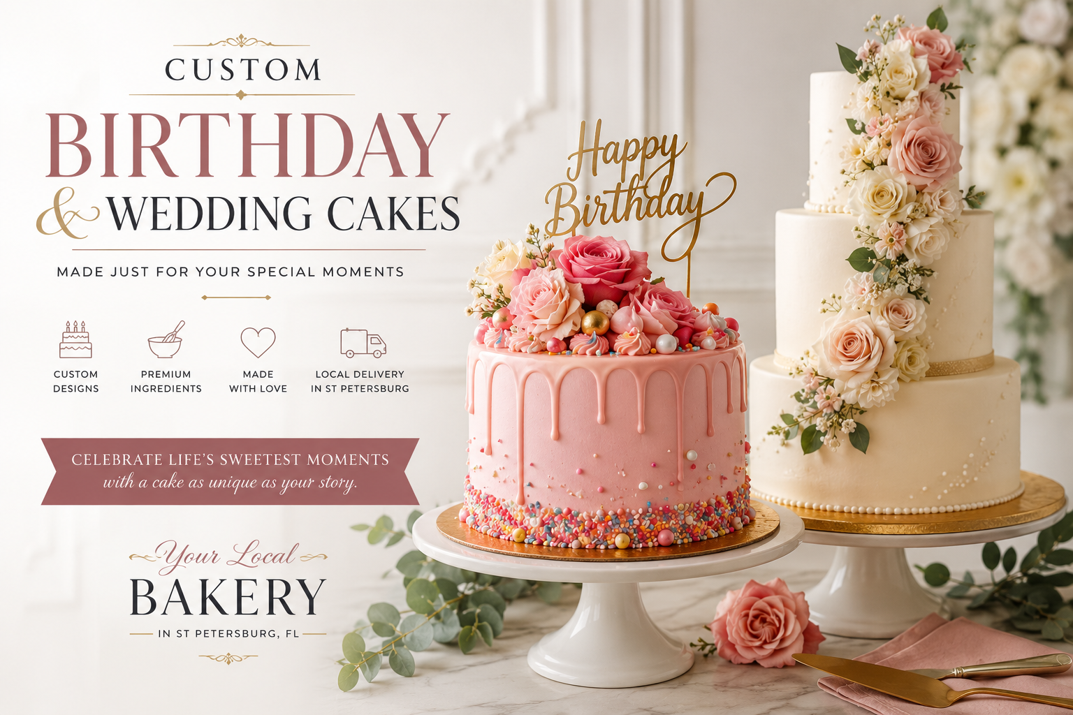 What Should You Know Before Ordering Custom Birthday and Wedding Cakes in St Petersburg FL?